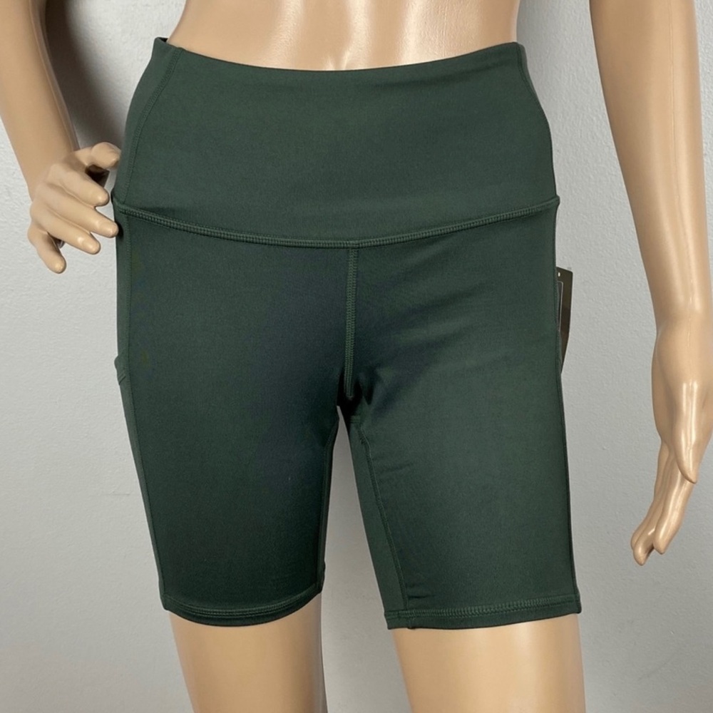 NEW Z BY ZELLA GREEN HIGH-WAISTED BIKER SHORTS - Picture 2 of 4
